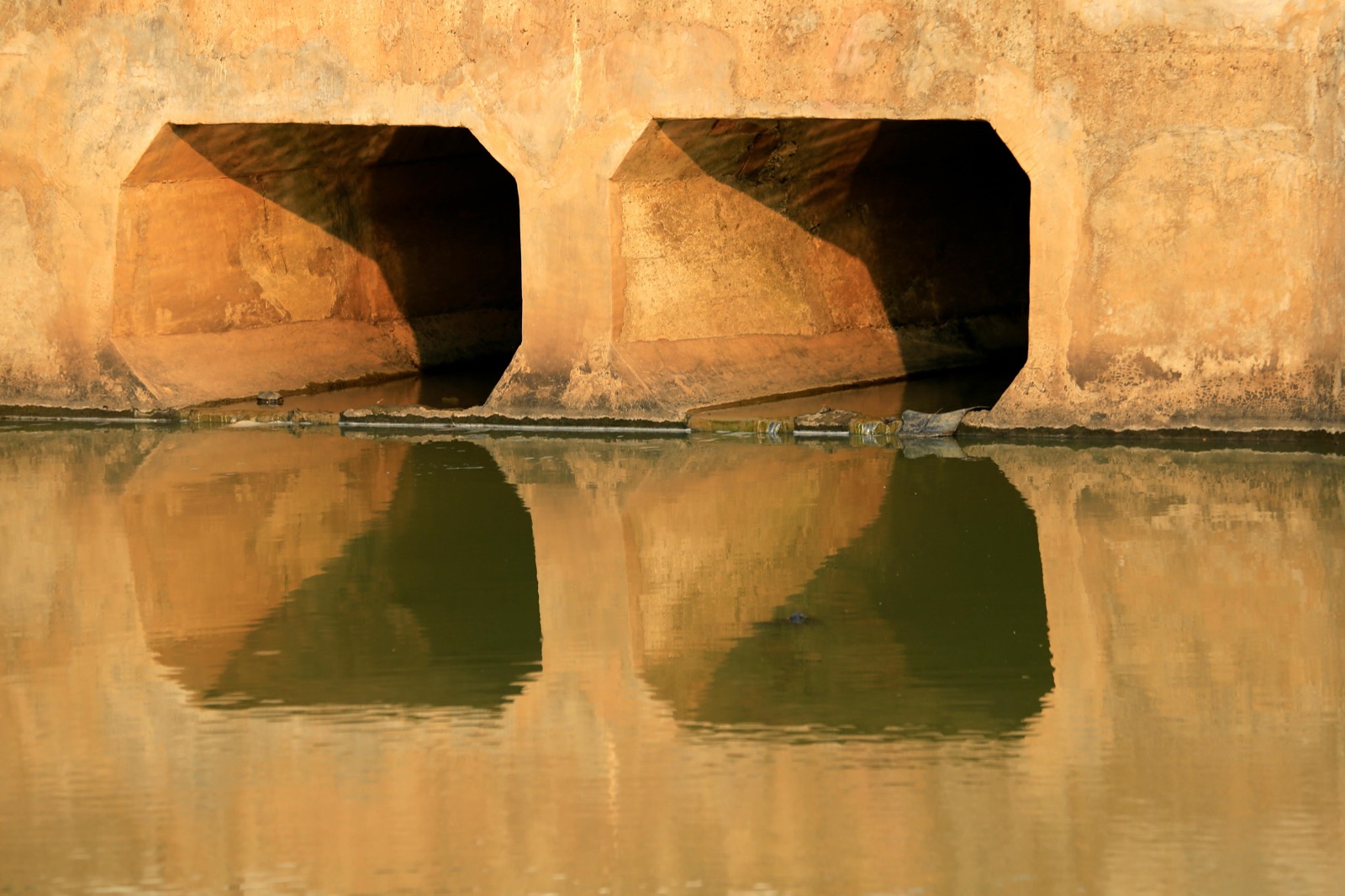 Aerial view of a waterway and drainage channel — typical drone documentation